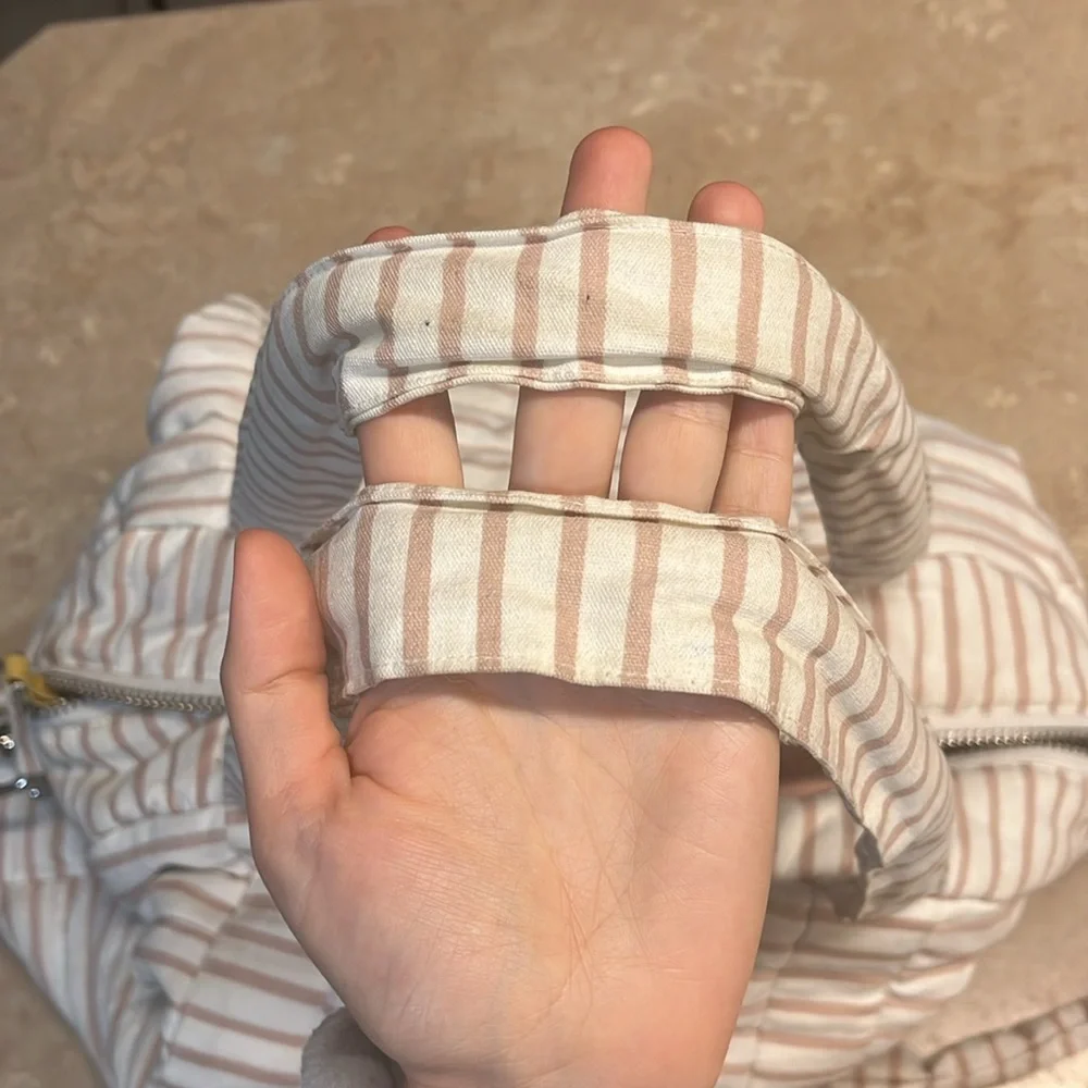 Pehr Blush Striped Diaper Bag